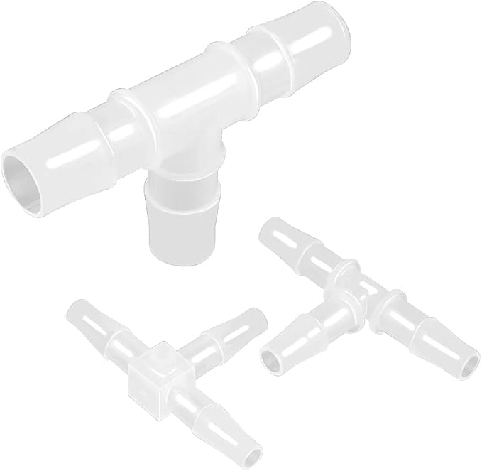 5/32" Tee Fitting Equal Barb 3 Way Hose Barb Fitting,Splicer Joint Mender Adapter Union Fitting for Fuel Gas Liquid Air (Pack of 5)