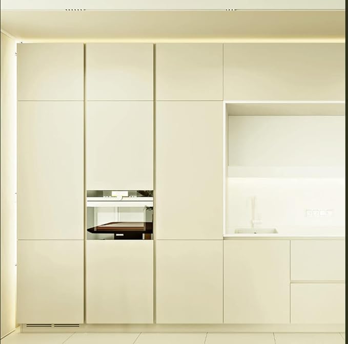 Dimoon 78.7''x17.7'' Beige Peel and Stick Wallpaper Contact Paper Modern Self Adhesive Wall Paper Removable Renter Friendly Textured Solid Color Shelf Cabinet Vinyl Roll (78.7''x17.7'',Beige)