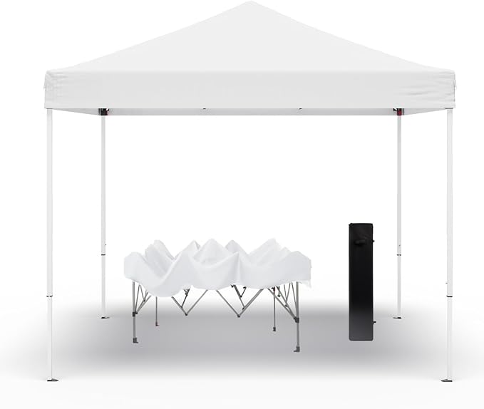 10x10ft Pop Up Canopy Tent,Heavy Duty Waterproof Folding Tent for Camping Parties Events Parties,Outdoor Canopy,Portable Sun Shelter,3 Adjustable Height(White)