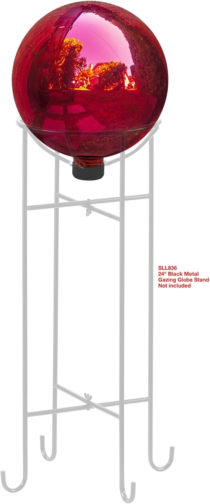 Alpine Corporation 10" Diameter Indoor/Outdoor Glass Gazing Globe Yard Decoration, Red