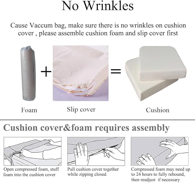 17 x 17 Inch Outdoor Seat Cushions for Patio Furniture with Non Slip and Ties Waterproof & UV Resistant Round Corner Outdoor Chair Cushions Replacement Set of 2, Beige