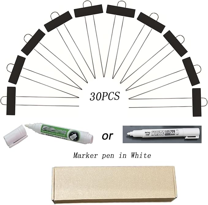 30pcs Plant Labels for Outdoor Garden Waterproof Plant Markers for Outdoor Plants, 11inch Metal Plant Tags and Labels Garden Markers for Seedlings Herbs Vegetable Greenhouse Gifts (Black)