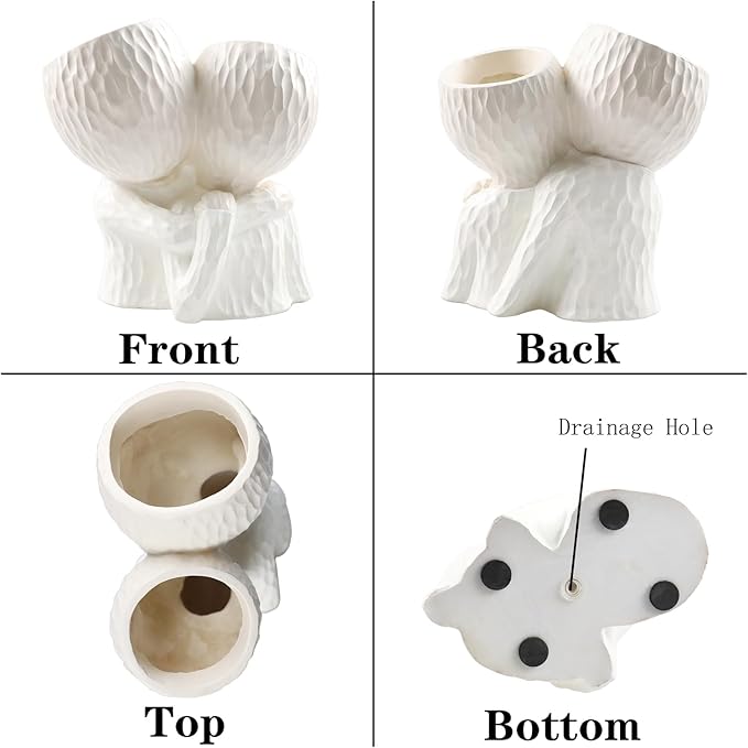 Head Planter for Indoor Plants Face Flower Pots Outdoor Plant Accessories Mug Succulent Planters with Drainage Hole Mom Hug Daughter