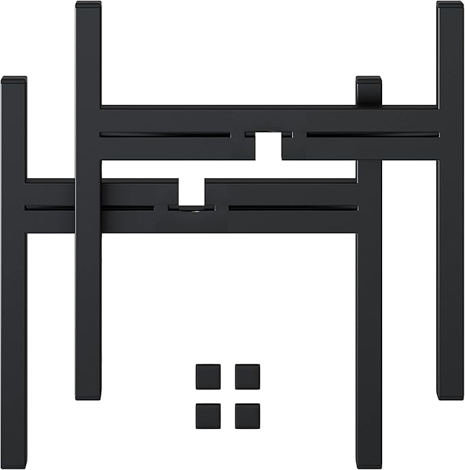 FaithLand Mid Century Plant Stand Indoor Outdoor (EXCLUDING Plant Pot), Metal Planter Stand, Potted Plant Holder, Black, Hold Up to 6.5 Inch Planter