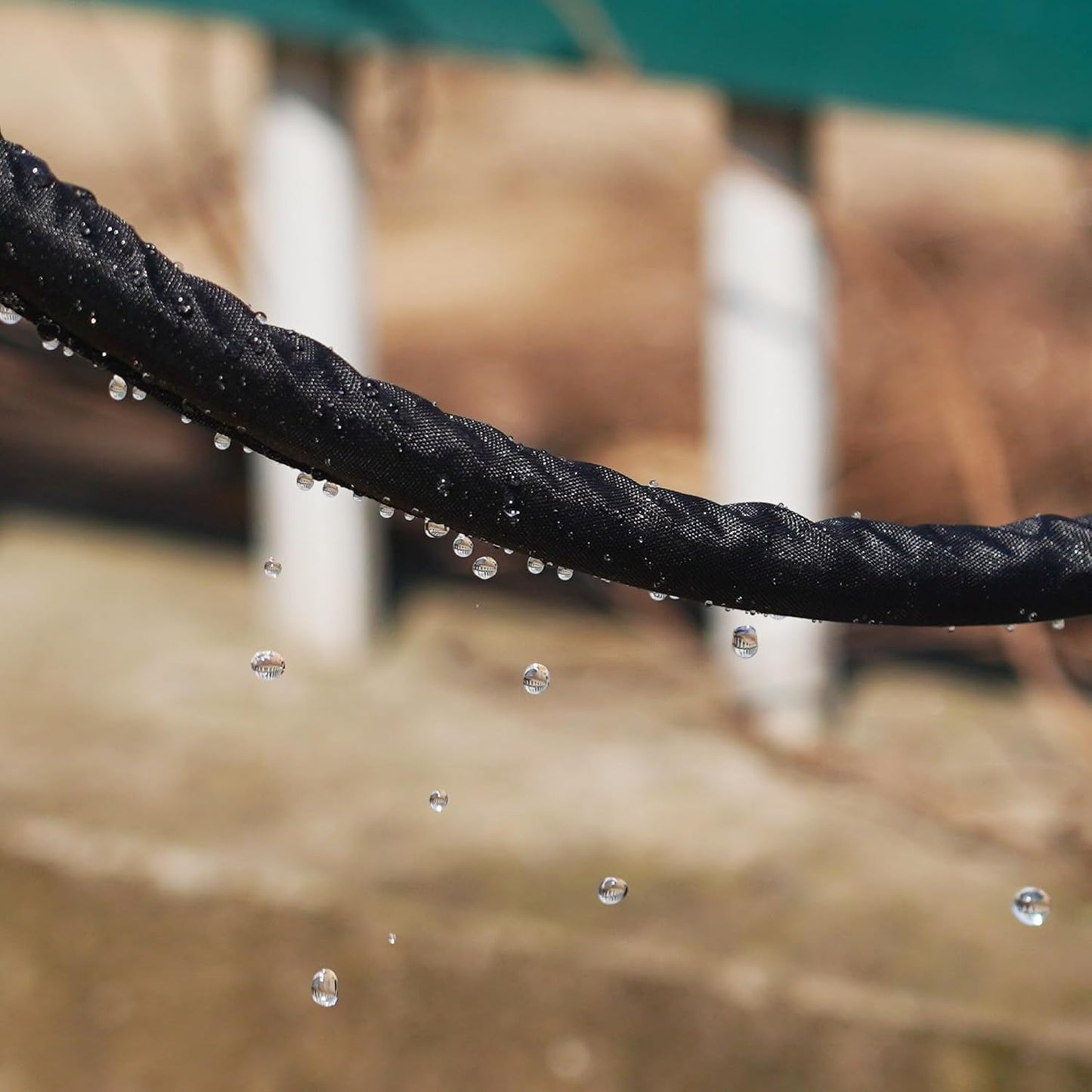 Hourleey Flat Soaker Hose 100 FT for Garden, 100' (50FT x 2) Linkable Consistent Drip Irrigation Hose, Leak-free Dual-layer Design Saving 80% Water Garden System Water Hose with Holes