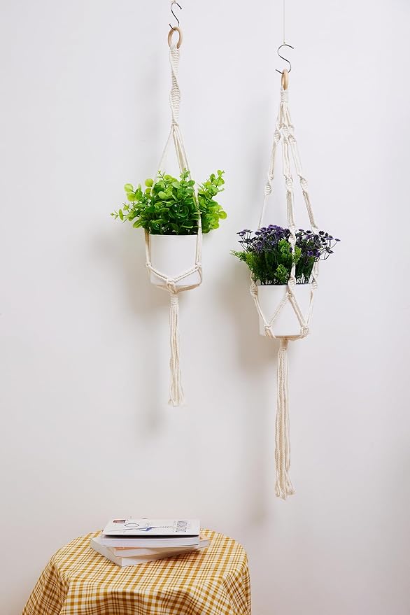 5 Packs Plant Hangers Indoor, Macrame Plant Hangers, Indoor Plant Hangers, Indoor Planter, Wall Plant Hanger, Hanging Planters for Indoor Plants, Hanging Planters for Outdoor Plants, Plant Lover Gifts