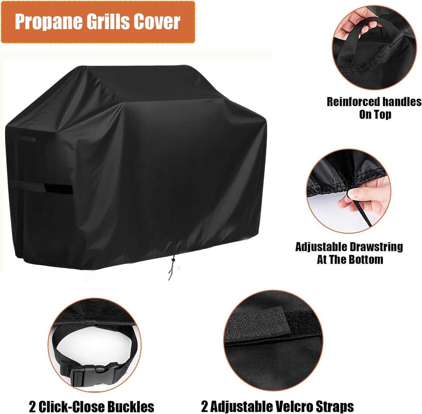 Grills Cover for Charbroil Performance Series - CB1250012P4, Extra Large Covers for 5, 6 or 7 Burner Gas Grills-72 W x 24" D x 42" H