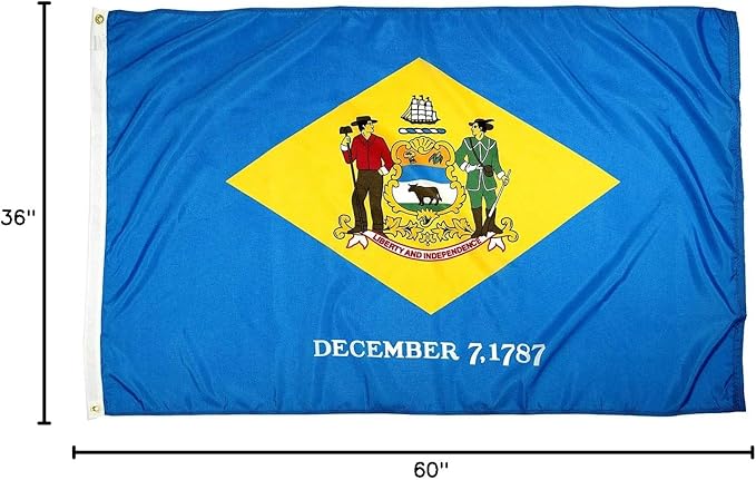 FlagSource Delaware Nylon State Flag, Made in the USA, 3x5'