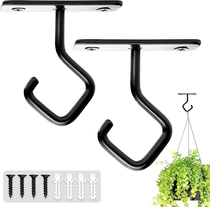 AJART Ceiling Hooks for Hanging Plants: Iron Plant Hanger for Wall Mount - 4 Pack/2.5 Inch Ceiling Hook for Indoor Use