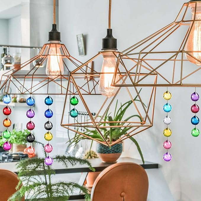 30 Pack Crystal Ball 20 mm Prism Suncatcher Sun Catchers Hanging Crystals Prisms for Windows Gift Feng Shui (Multicolor)