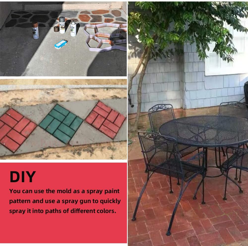 Anothera 15.7"x15.7"x1.57" Concrete Molds Reusable Walk Maker Pathmate Stone Molding Stepping Stone Path Maker Paver Yard Patio Lawn Garden DIY Walkway Pavement Brick Moulds (8-Grid)