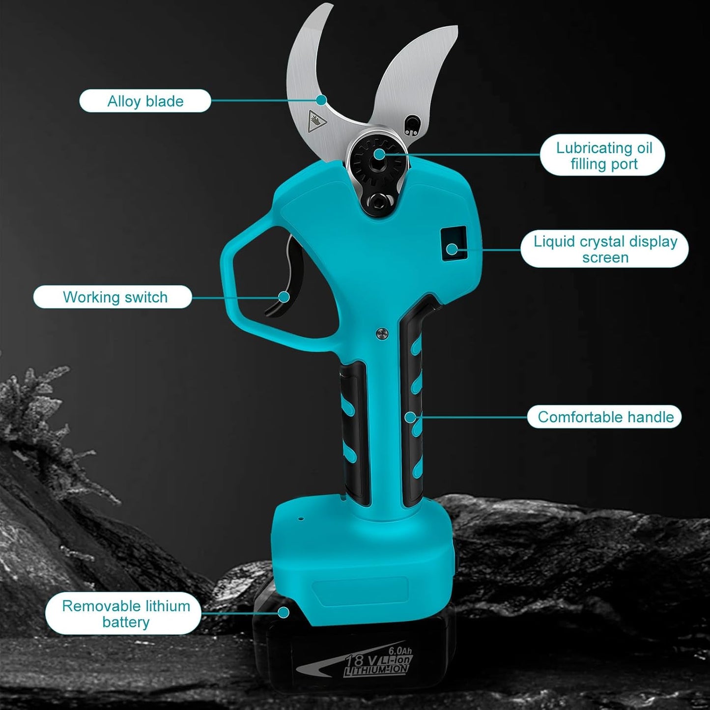 Electric Pruning Shears Compatible with Makita 18V Battery, 2.55“ (65mm) Cutting Diameter, Brushless Pruner Cutter with LED Display & SK5 Blades for Gardening Tree Pruning (Battery NOT included)