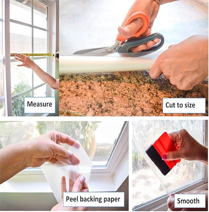 d-c-fix 346-0431-4PK Self-Adhesive Privacy Glass Window Film, Venetian Garden, 17" x 78" Roll, 4-Pack