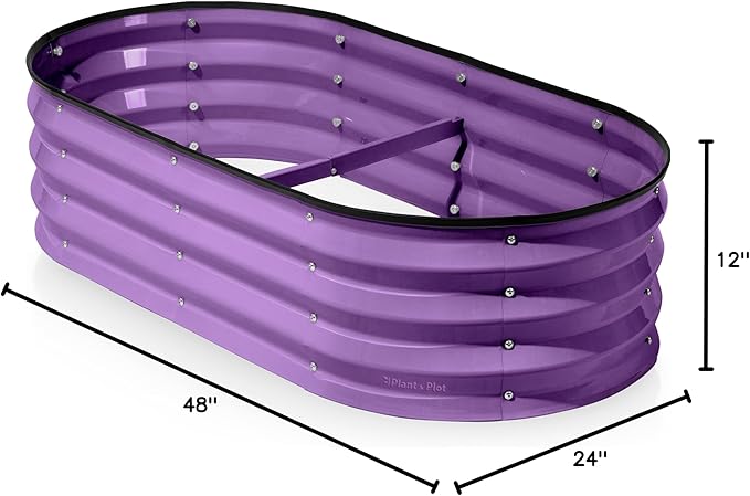 Galvanized Raised Garden Beds Outdoor // 4×2×1 ft Planter Raised Beds for Gardening, Vegetables, Flowers (Purple) // Large Metal Garden Box