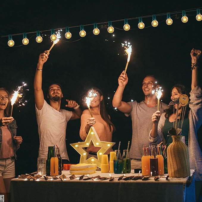 25Ft G40 Outdoor String Lights, Golbe Patio Light with 27 G40 Clear Incandescent Bulbs(2 spare), Hanging Waterproof Connectable Christmas String Lights for Indoor Outdoor Garden Camping Backyard Porch