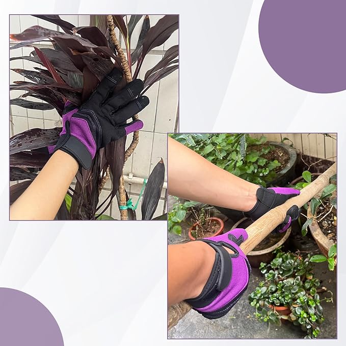 Gardening Gloves for Men and Women, Thorn Proof & Puncture Resistant Working Gloves, Gloves for Safety Work and Gardening, Gardening Gifts, Synthetic Leather Spandex Mechanic with Touchscreen Support