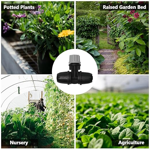 24 Pcs Upgraded Micro Spray Irrigation Drippers for 1/4" Drip Tubing, Adjustable Three-Way Atomizing Nozzle Irrigation Emitters Tee Misting Drippers for Drip Sprinkler Systems