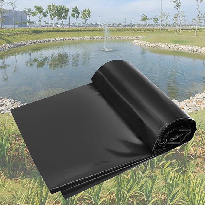 10 x 10 FT Pond Liner, 20 Mil Fish Pond HDPE Liner, Pond Liners for Outdoor Ponds, Koi Ponds, Garden Fountain, Waterfall