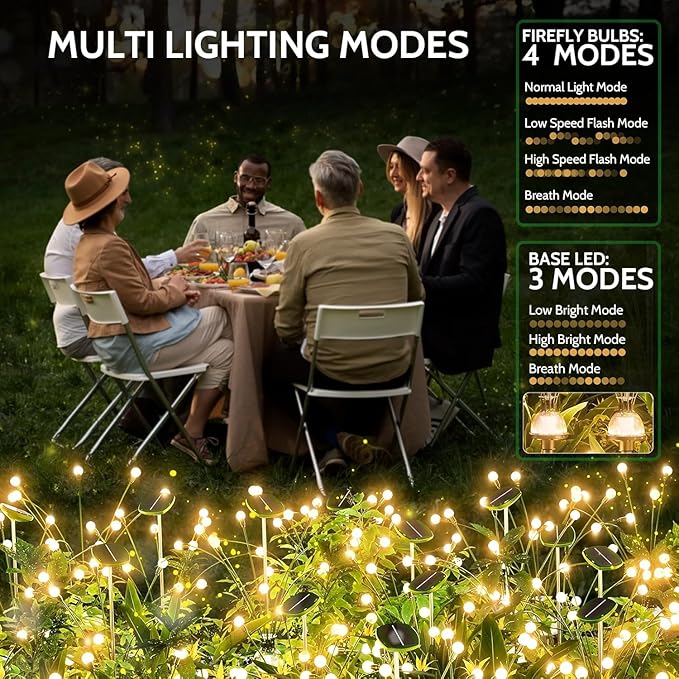 AOSEA Solar Outdoor Waterproof Pathway Lights, Fairy Sway by Wind for Outside, Firefly Lights for Patio, Garden, Yard, Walkway, Sidewalk