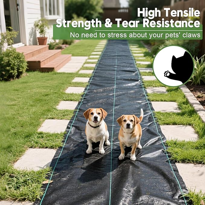 6FTx100FT Weed Barrier Fabric Heavy Duty, Gardening Landscape Fabric Cover Mat, Durable Weed Control Fabric for Garden Bed Cover, Landscaping, Commercial Driveway, Underlayment Use (6x100FT-3.2OZ)