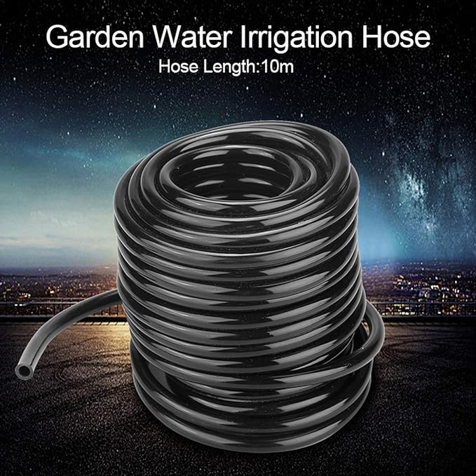 Garden Watering Tube, 4mm Drip Irrigation System Hose Blank Distribution Misting Tubing Main Line Automatic Water Pipe DIY Small Lawn Agriculture Hydroponics Flower Patio Emitters Bubbler Sprinkle 10M