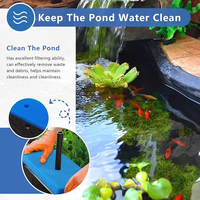 2 Sets Replacement Pond Filter Pads for Outdoor Ponds - Coarse and Fine Pond Filter Media for Pond 871980305528 Compatible with 52231 and 52229 Filter Box, Sponge Filters Replacement for Fish Ponds