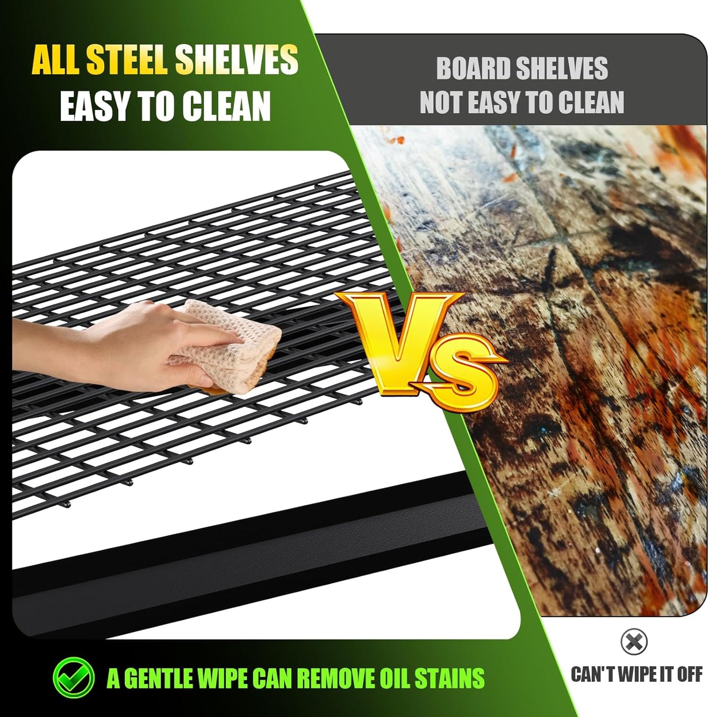 Garage Shelving 5 Tier Metal Shelves Adjustable Garage Storage Shelves Storage Rack 3000LBS Heavy Duty Industrial Shelving Unit Wire Shelf Rack Shelf for Storage Room, Basement,45.7”W×19.7”D×81.1 ”H