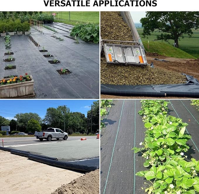 Driveway Fabric - 5x500 ft Heavy Duty 4OZ French Drain Fabric for Erosion Control & Landscape Weed Barrier