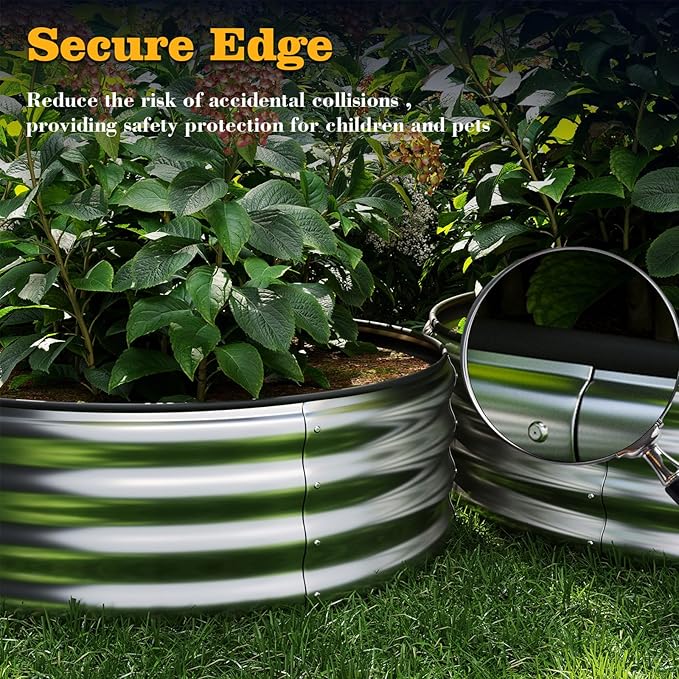 Galvanized Metal Raised Garden Bed Kit for Gardening Outdoor Planter Grow Garden Box Raised Flower Bed Galvanized Planter Outdoor Brown 1PC