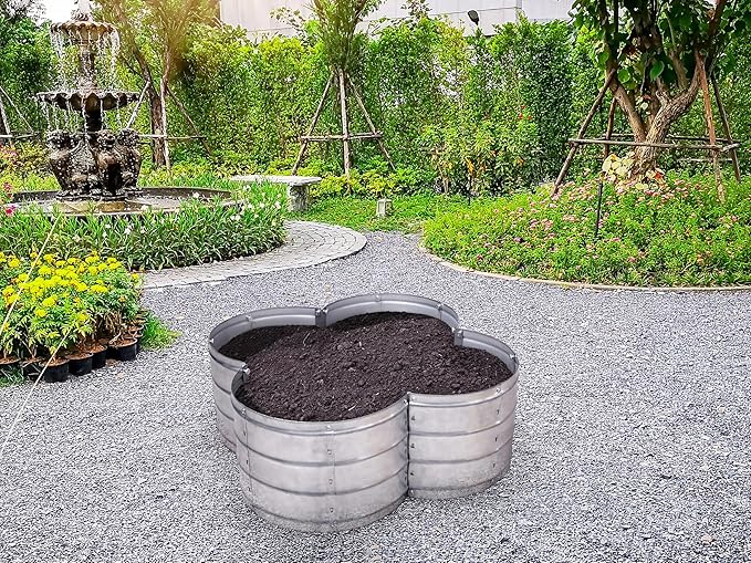 Galvanized Raised Garden Beds Outdoor // 3×3×1 ft Planter Raised Beds for Gardening, Vegetables, Flowers // Large Metal Garden Box (Silver) // Patented Tool-Free Design