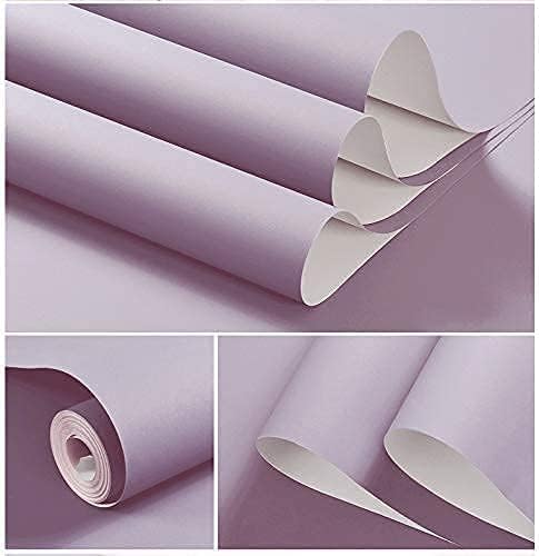 Dimoon 236''x17.7'' Purple Peel and Stick Wallpaper Contact Paper Modern Self Adhesive Wall Paper Removable Renter Friendly Textured Solid Color Shelf Cabinet Vinyl Roll (236''x17.7'',Purple)