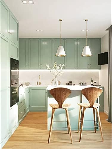 Dimoon 118''x23.6'' Green Peel and Stick Wallpaper Contact Paper Modern Self Adhesive Wall Paper Removable Renter Friendly Textured Solid Color Shelf Cabinet Vinyl Roll (118''x23.6'',Light Green)