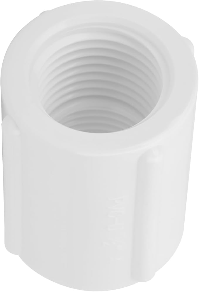 10Pack 1/2" Double Female Thread PVC Pipe Coupling Adapter Pipe Fitting Connector SCH40 1/2Inch Female to Female Threaded PVC Coupling Pipe Fitting for Sprinkler,Irrigation,Swimming Pools