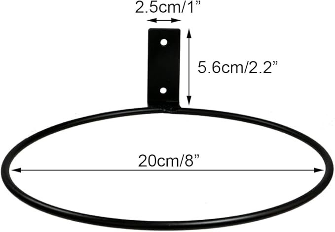 6 Pack 8in Flower Pot Holder Ring Wall Mounted Metal Planter Hooks Hangers Wall Bracket Wall Planter Hook (6, 8")