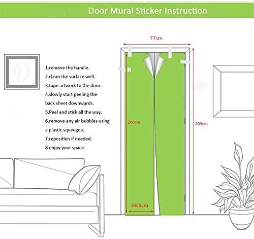 3D Door Stickers Murals Peel and Stick - Wine Cellar - Door Wallpaper Self-Adhesive Door Decals Removable PVC Waterproof Door Poster for Bedroom Living Room Door Decoration 37.4" x 84.6"