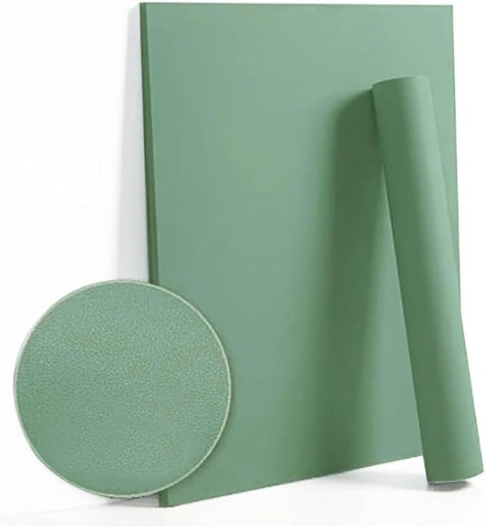 Dimoon 236''x17.7'' Green Peel and Stick Wallpaper Contact Paper Modern Self Adhesive Wall Paper Removable Renter Friendly Textured Solid Color Shelf Cabinet Vinyl Roll (236''x17.7'',Spring Green)