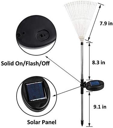 DIY Solar Garden Lights ETL Certified, 105 LED Solar DIY Flowers Fireworks Stars Lights Outdoor, RockyMars Waterproof Solar Powered Pathway Lights for Path Lawn Walkway Patio Yard Christmas, 2 Pack