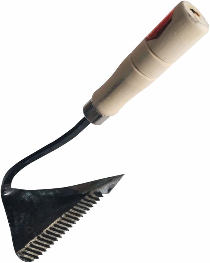 GARASANI Sawtooth Hand Plow Hoe Korean Style Ho-Mi - Best Organic Gardening (Sawtooth)