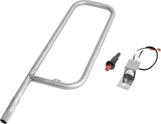 DELSbbq Burner Tube Kit for Weber Traveler Portable Gas Grill, Grill Burner with Ignitor Kit Replacement Part for Weber Traveler Portable Gas Grill 9010001, 19001, 80463