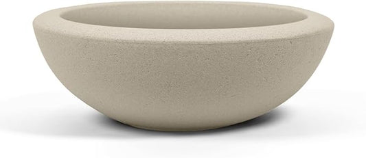 ARBORA 26" Santorini Bowl Polyresin Indoor and Outdoor Planter with Classic Cream Finish - Durable, Weatherproof, Lightweight, Large Plant Pot for Patio, Garden, Deck, Entryway