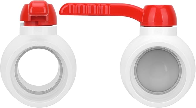 3Inch PVC Ball Valve Water Pipe Shut-off Valve Socket with Red T-Handle for Cold Water Supply lines, Irrigation Pipe fitting System(Socket x Socket), 3" PVC Water Shut-off Valves Fitting, SCH40
