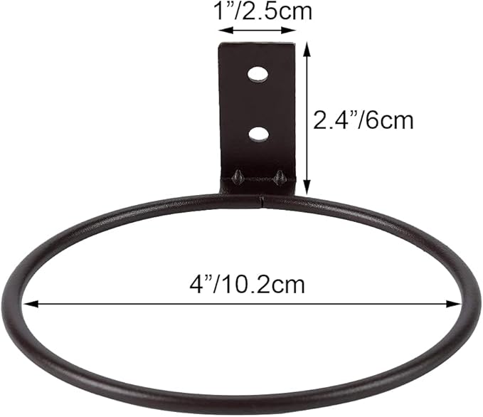 6 Pack 4in Flower Pot Holder Ring Wall Mounted Metal Planter Hooks Hangers Wall Bracket