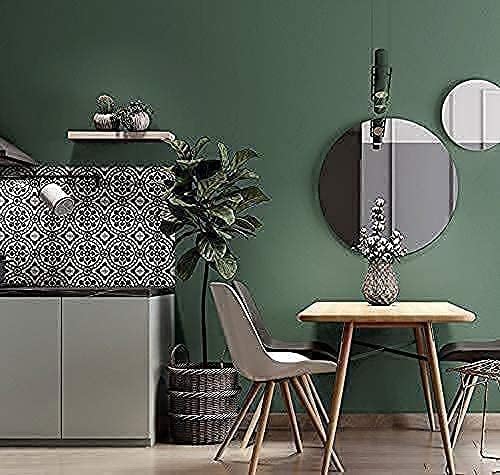Dimoon 118''x23.6'' Green Peel and Stick Wallpaper Contact Paper Modern Self Adhesive Wall Paper Removable Renter Friendly Textured Solid Color Shelf Cabinet Vinyl Roll (118''x23.6'',Dark Green)