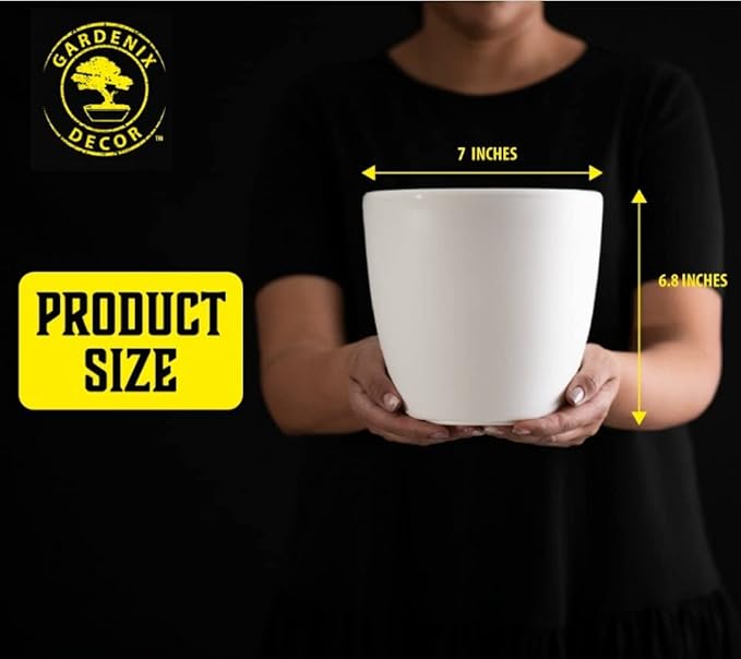 GARDENIX DECOR Self Watering Pots for Indoor Plants 3 Pack - Flower Pot with Water Level Indicator for Plants, Grow Tracking Tool - Self Watering Planter Plant Pot - Coco Coir - White