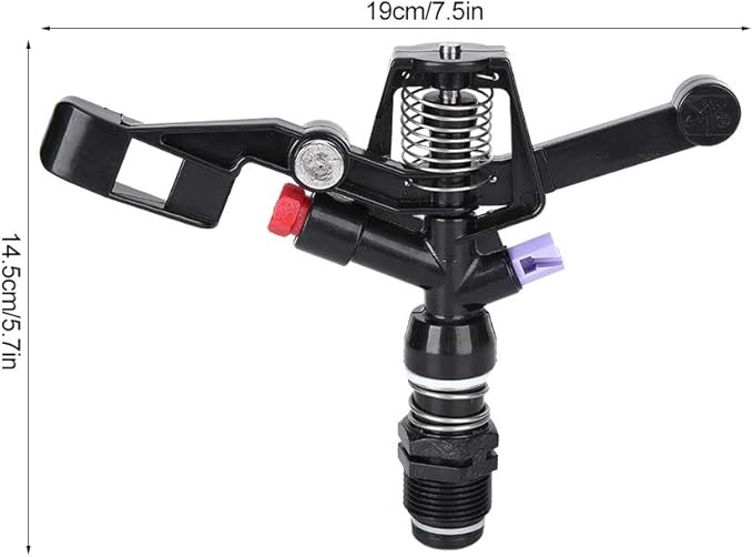 5PCS Garden Impulse Sprinkler Impact Sprinkler for Watering Irrigation, 3/4in DN20 Male Thread