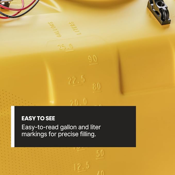 25-Gallon Gold Spot Sprayer – 12V Pump, Deluxe Handgun, 2.2 GPM, 100 PSI, Heavy-Duty Tank, Adjustable Spray Pattern & 15 Ft Hose