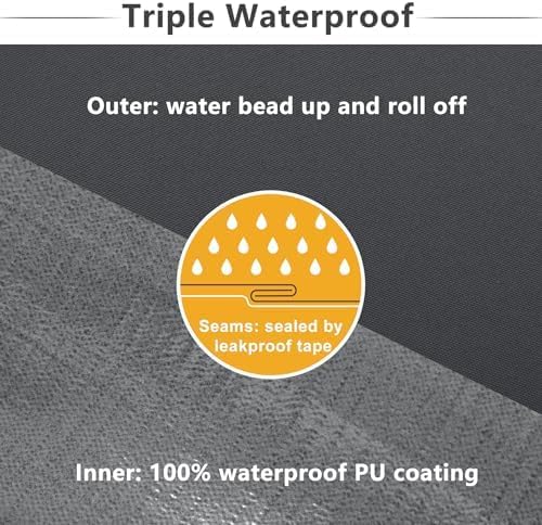 Favoyard Patio Chair Cushions 18 x 18 x 3 Inch Waterproof Outdoor Seat Cushions for Patio Furniture 3-Year Color Fastness Garden Sofa Couch Pads with Handle & Adjustable Straps Set of 2, Dark Grey