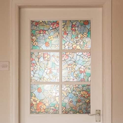 d-c-fix 346-0431-3PK Self-Adhesive Privacy Glass Window Film Venetian Garden, 17" x 78" Roll, 3-Pack
