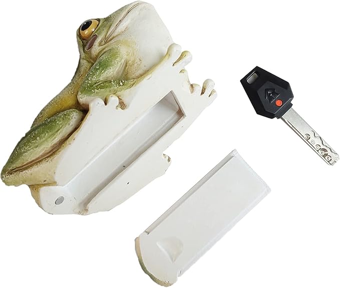 Hide a Key Frog Hand Painted Polyresin Outdoor Statue and Key Holder,Look and Feels Like a Real Frog for Yard,Garden,Patio