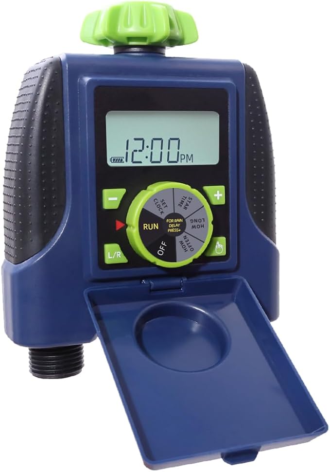 2 Outlet Garden Automatic Water Timer Digital Electronic Solenoid Valve Sprinkler Timer Waterproof Controller System Blue